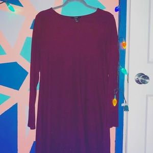 Maroon, long sleeve dress